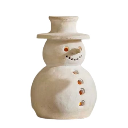 Handgjorda Terracotta Snögubbar Figurer Jul Snögubbar Dekorationer Ornament