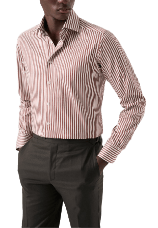 Eton Bengalrandig Signature Twill-skjorta Slim Fit Skjortor Herr Röd 43