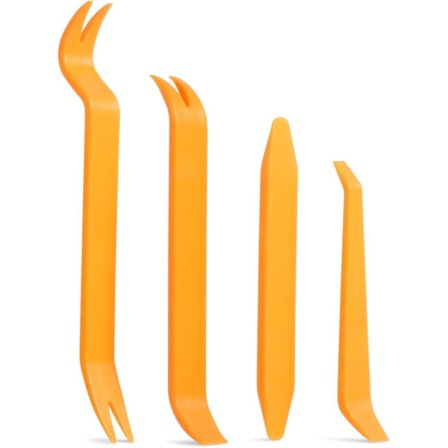 Sats med 4 verktyg för demontering av bilklädsel, verktyg i hårdplast för bilradio, inredning, instrumentbräda (FMY)