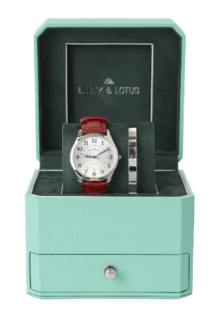 Lily & Lotus Klocka med läderarmband CM-220910 Klockor Dam Röd ONESIZE