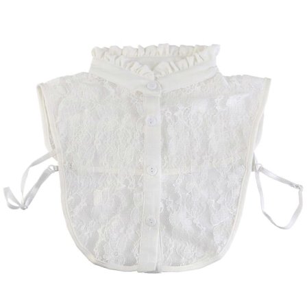 Naisten Tyttöjen Kukka pitsi Irrotettava Kaulus Puolipaita (Valkoinen)