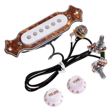Forhåndskåret enkeltspole elektrisk sigarboks seks strengers gitar pickup sele med volumtonepotter og knotter for gitardeler