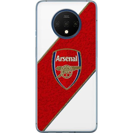 Kompatibelt Mobilskal till OnePlus OnePlus 7T Moschino Toy teddybjörn med enkel tecknad design, brun björn med vit tröja och tydlig logotyp på sva