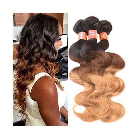 1 Nippu Pitkät Brasilialaiset Neitsytvartaloaalto Aidot Ihmis Ombre Kudotut Hiustenpidennykset - 16 tuumaa