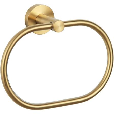 Hotel badeværelse rustfrit stål håndklædeholder (304 oval børstet guld),