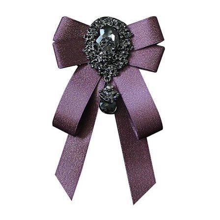 Fashion Herr Dam Ribbon Bow Tie För Rhinestone Crystal Brosch Pin Lyx Bröllop Justerbar Bowties Formell Fest Handgjord Halsduk