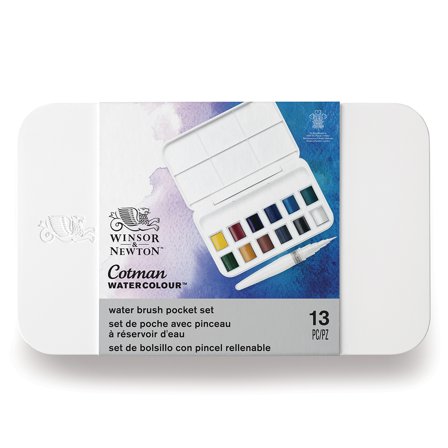 Winsor & Newton Cotman Aquarelset Water Brush Pen 12½-napjes
