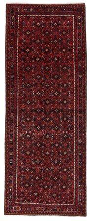 Alfombra Hosseinabad 122X315 De Pasillo Negro/Rojo Oscuro (Lana, Persia)