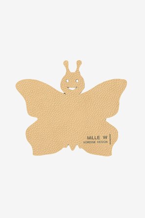 MiLLE W NORDISK DESIGN - Glasunderlägg barn fjäril 4-pack - Beige - Barnserviser & tillbehör - Från Homeroom