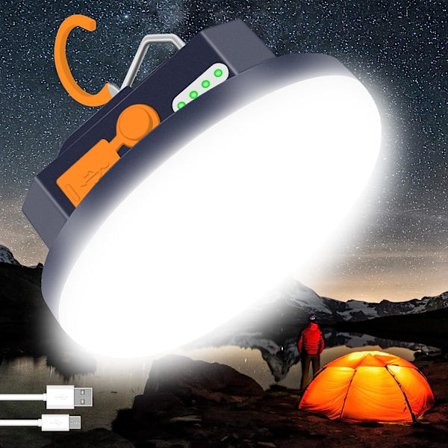 Bärbar camping, 4800mAh USB-laddningsbar tältlampa med magnet
