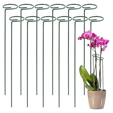 Sarja 12 tukikeppiä kiipeileville kasveille ja kukille, vihreä tukikeppi. Auta kukkiasi kasvamaan tukikeppien avulla, hurskas puutarha orkideoille, 