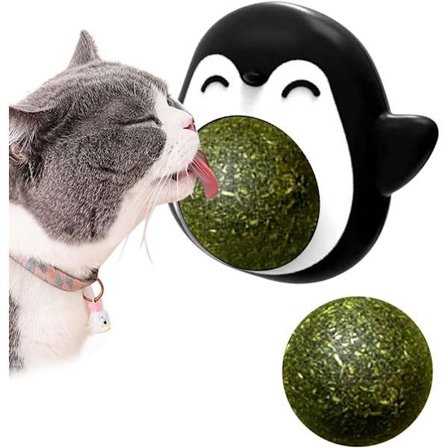 Katteurtbold 360° Roterende Kattelegetøj med Opbevaringslåg og 1 Udskiftning