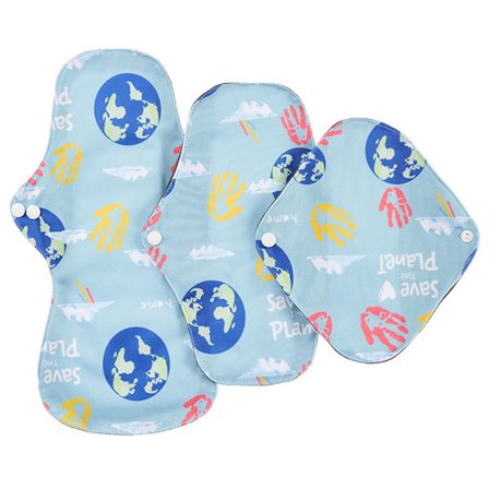 3 stk. stofbind genanvendelige servietter 3 størrelser menstruationsbind til kraftig blødning natbrug