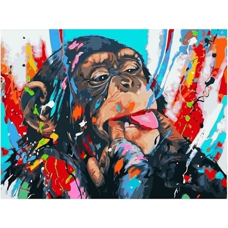 Diamantmaling Voksen Firkantede Rhinestones 30x40cm Ape Diamantmaling Firkantet Drill Barn Nybegynner Ape Tegning Diamant Perle Lim Kunst Cra