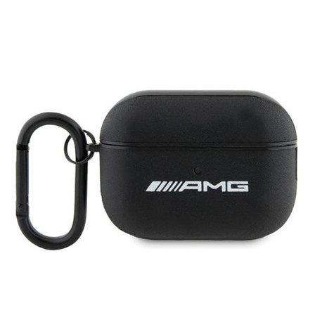 AMG AMAP2SLWK AirPods Pro 2 (2022/2023) deksel i svart/svart lær med hvit logo