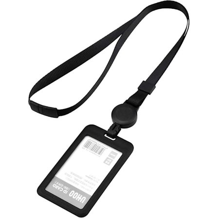 Tilbaketrekkende Badgeholder Svart Badgeholder Kort Halsbånd Kort Holder Kvinner Og Menn Kort Holder Med Lanyard For Arbeidskort Student Utstilling 