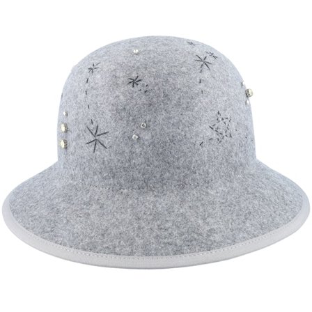 Seeberger - Grigio bucket Cappello - Woolfelt Smoke Gray Cloche @ Hatstore
