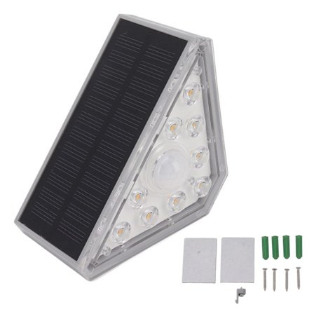 2 Pakke Solcelle Trappelys 9 LED Vanntett IP68 Induktive Utendørs Trappelys for Hage Terrasse Gangveier Dekk