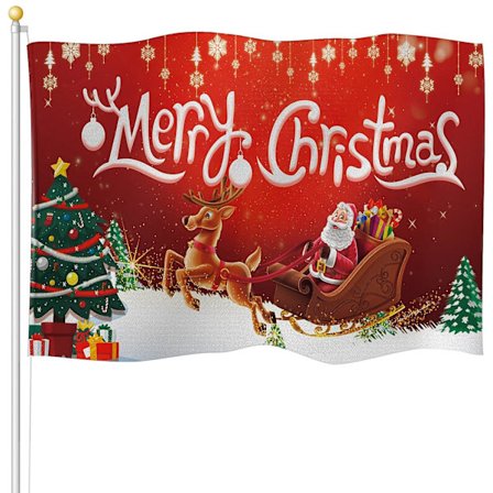 Joululippu Piha Puutarha Koristelippu Lumi Kylä Vintage W