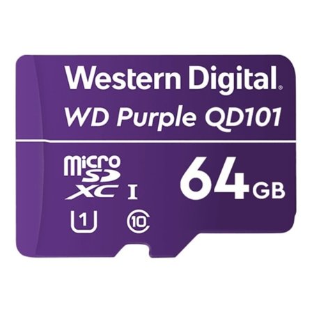 WD Purple SC QD101 WDD064G1P0C - flash-minneskort - 64 GB - mikroSDXC UHS-I