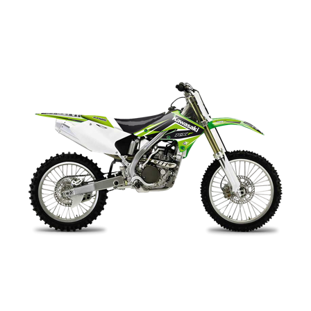 Kit Adesivi Completo Blackbird Dream 4 con Coprisella Verde-Nero-Bianco - Kawasaki KX 250F 2004-2005