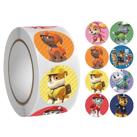 500 Klistermærker Paw Patrol Klistermærkerulle Søde Tegneseriefigurer Trendy Design Dekorativ