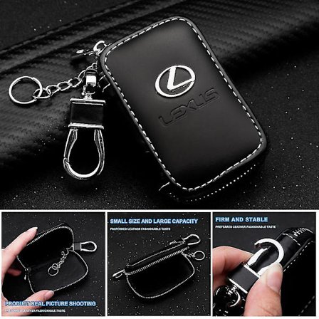 Muodin Auton Tunnus Avaimen Kotelo Nahka Vetoketju Musta Avaimet Lompakot Järjestäjä Tarvikkeet Lexus Is250 Is300 Rx330 Rx350 Rx300 Gs300