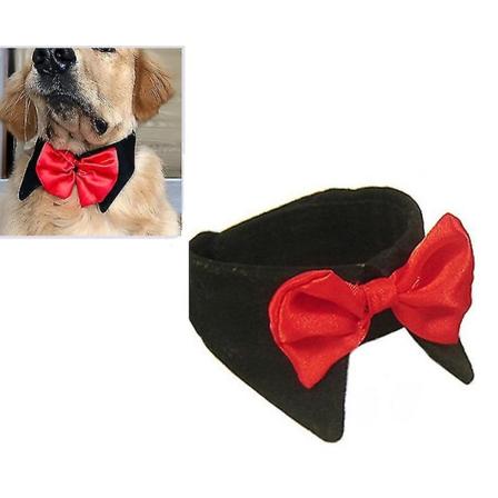 Hundesløyfe Bryllup Hundehalsbånd Kjæledyrhalsbånd Justerbar sløyfe sløyfe Passer for store hunder 55,8-63,5 cm Black