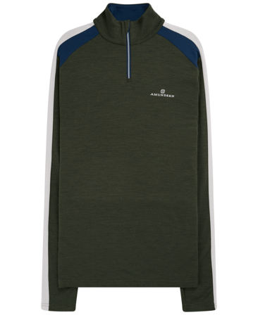 Amundsen 5Mila Half Zip Mens Olive/Stripe