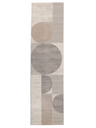 Geometric Deco Beige/Grey Runner Rug Small Oeko-Tex