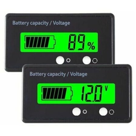 DC 12V Batterimåler, Batterikapasitetsspenning, Batteriovervåkere, Bly-syre og Litium-ion Batteritester (Grønt Lys) - Spenningstester og Detektor