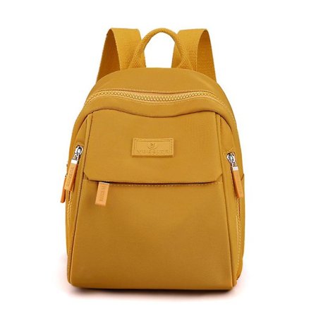 Vanntett ryggsekk Nylon stoffveske Mote ryggsekk dame Casual student skolesekk Stor kapasitet Pendler reiseveske Daypack Yellow