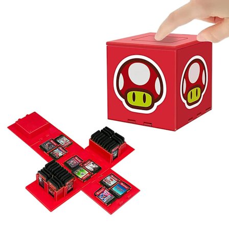 Kompatibel med Nintendo Switch, ekstra stor Switch-spilboks, opgraderet 41 slots Switch-spilkort opbevaringsboks, tryk for at folde sjov kortholder