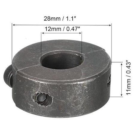 Axelkragar Dubbeldelad klämkrage 0,47 tum(12 MM) 0,47