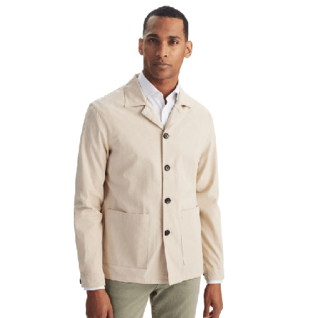 John Henric Seersucker Shirt Jacket Jackor Herr Beige S