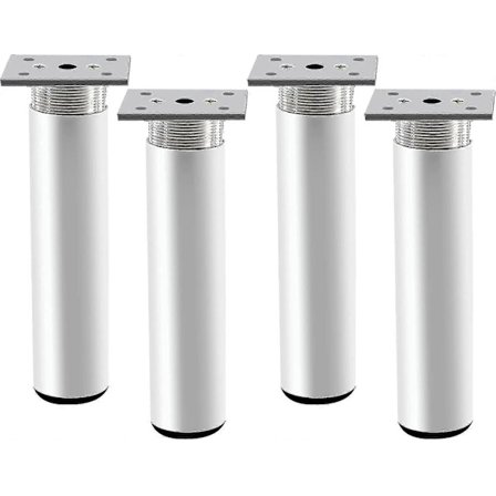 4 kpl Säädettäviä Huonekalujalkoja, Metalliset Pöydänjalat 200 mm Mattahopea Alumiiniseos Pyöreät Sohvanjalat Vaihto_tfrf