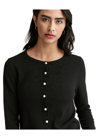 Newhouse Cardigan Paris Tröjor Dam Svart XS