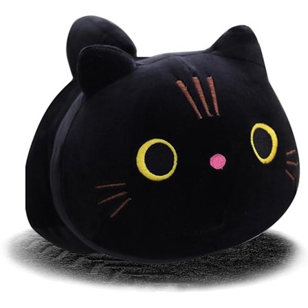 Svart katt plysch Kawaii kattkudde svart katt gosedjur plysch
