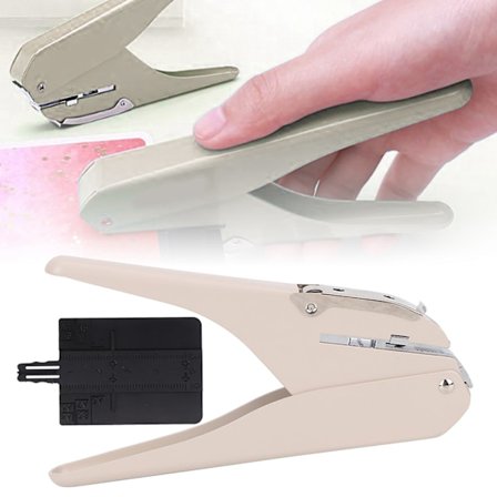 Sopp Hull Puncher Løse Blad Side Hullmaskin Kontorer Skoleutstyr (Oransje Rosa)