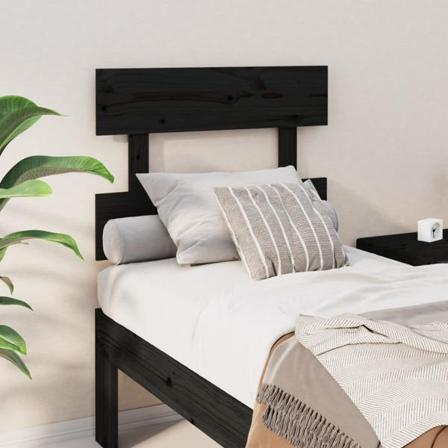 Vidaxl Sänggavel Svart 78,5x3x81 Cm Massiv Furu Svart