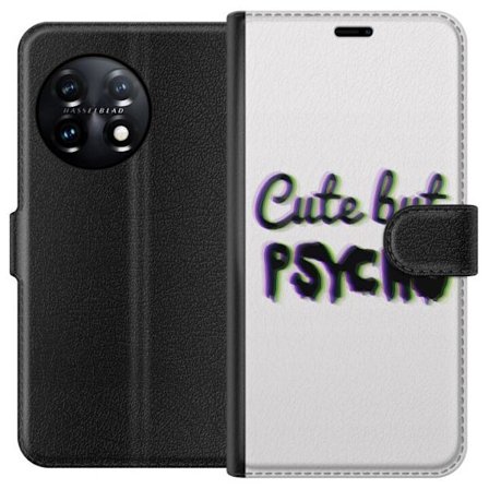 Kompatibel Tegnebogsetui til OnePlus 11R Rainbow-farvet legetøjsfigur med et glad ansigt og farverige cirkler i en legesyg studieillustration