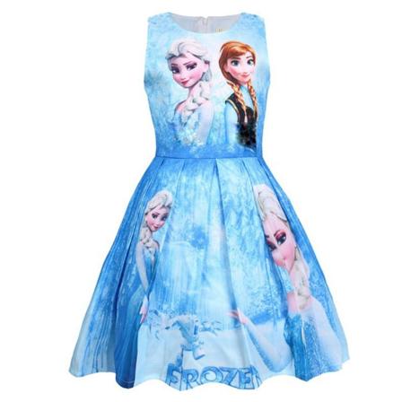 Jente Prinsessekjole Cosplay Kles Opp Til Halloweenfest Rosa Rød 110cm Blå 110cm