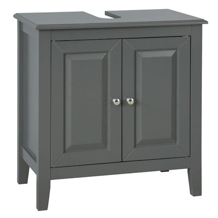 SoBuy Underskab til vask med 2 døre i mørkegrå 60x30x62cm, moderne FRG202-DG