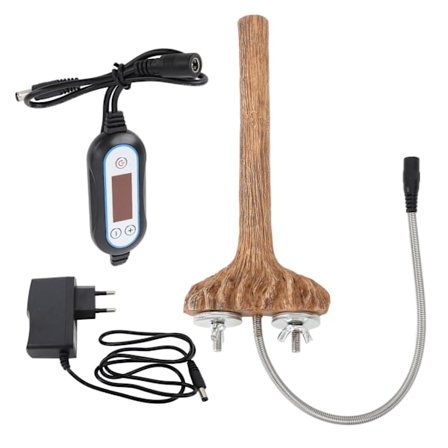 Opvarmet fuglebur siddepind hurtig opvarmning intelligent temperaturkontrol harpiks papegøje termisk stand vinter EU-stik 100-240V