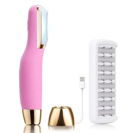 Sonic Dermaplane -kasvohoitohöylä naisille, Dermaplaning-työkalu kasvoille, Sonic Edge -tekniikka, kasvojen karvanpoisto naisille, persikkakarvat ja 8