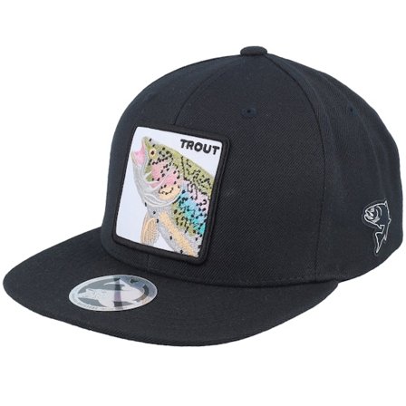 Kinder Skillfish - Schwarz snapback Cap - Kinder Trout Pro Fishing Black Snapback @ Hatstore