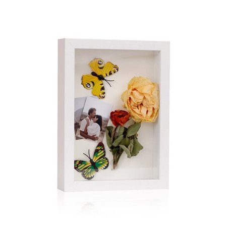 Ramme til tørrede blomster 15,2 x 20,3 cm - Hvid