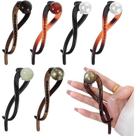 Pieces Banan Hårklemmer for Kvinner, Flate Søte Sløyfe Hårklyper, Sterkt Hold Hestehaleholdere for Tykt og Tynt Hår