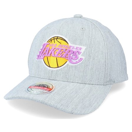 Mitchell & Ness - NBA Grijs adjustable Cap - LA Lakers Team Heather Grey Adjustable @ Hatstore