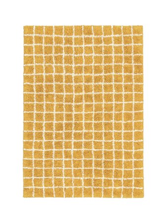 Linn Badmatten 60X90 Geel/Wit Katoen Wasbaar